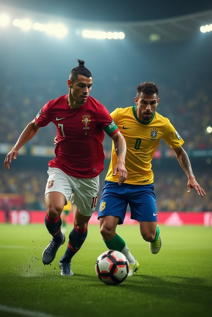 Brazilian footballer sports mustache for photo with older brother