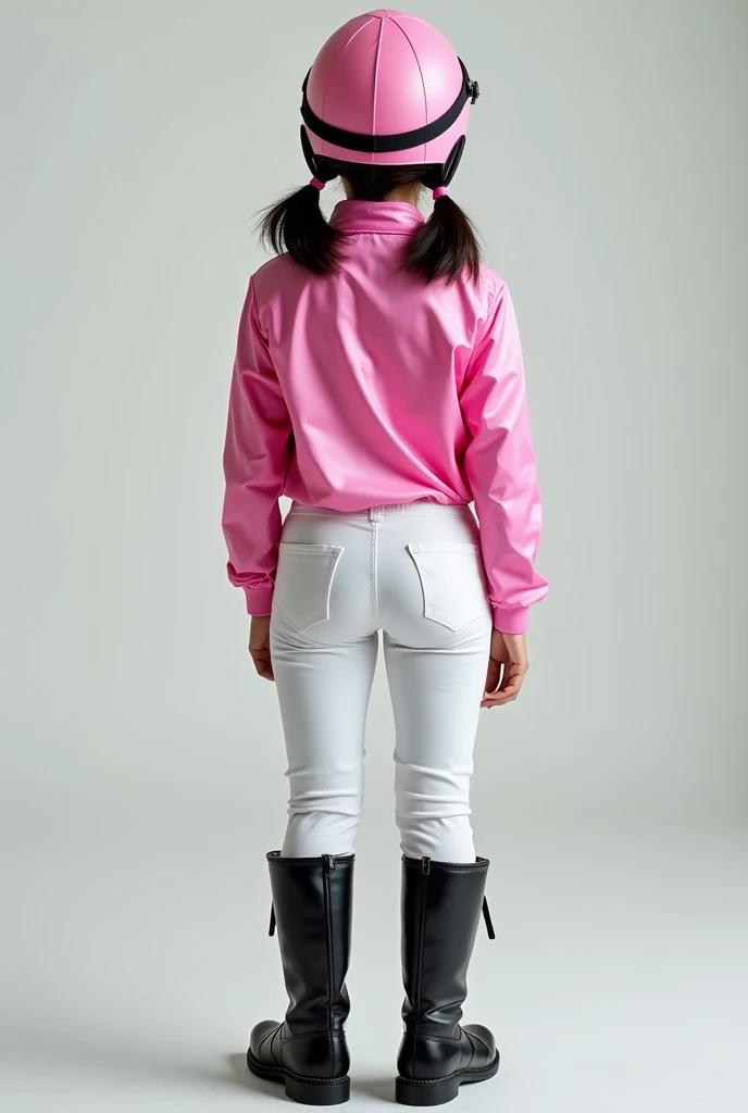 masterpiece, 最high quality, 18 year old girl,Pink Hair ,short hair,alone, ,Facing forward,smile,Smile,high quality,mini skirt,horse riding