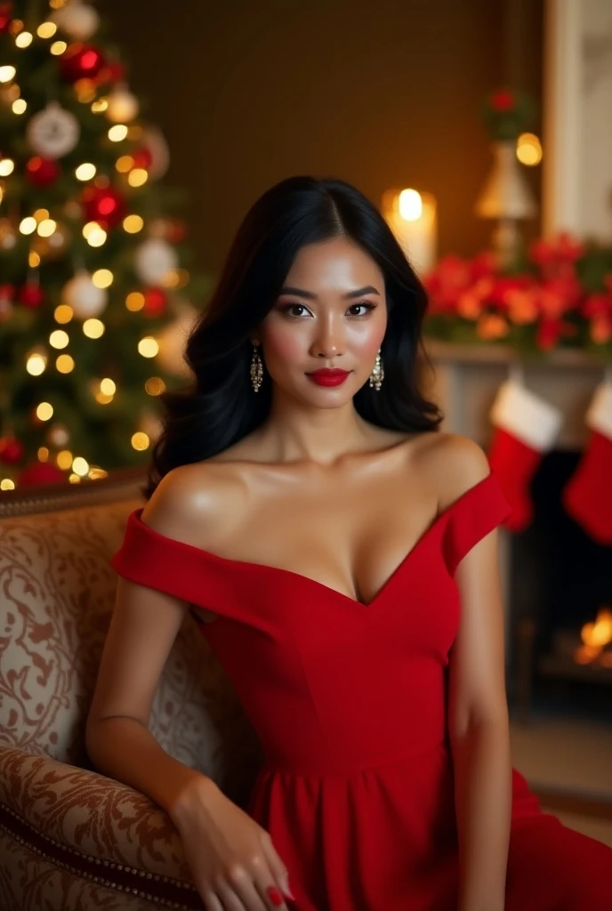 Young Thai woman, Fit physique, fitness physique, wearing sexy black lingerie sitting on the couch with legs open, corps sexy, (8k), (Best quality), (Masterpiece:1.3), (Realstic), (photoreallistic:1.34), Ultra-detailed, [beautiful detailed  eyes], (sourire), (sourire), (beautiful nose detailed), [very long blonde hair], (haut court), lingerie noire, (superbes seins taille normale), (gros plan), profondeur de champ, full body view, sitting on sofa, legs spread, showing crotch, pieds en l'air