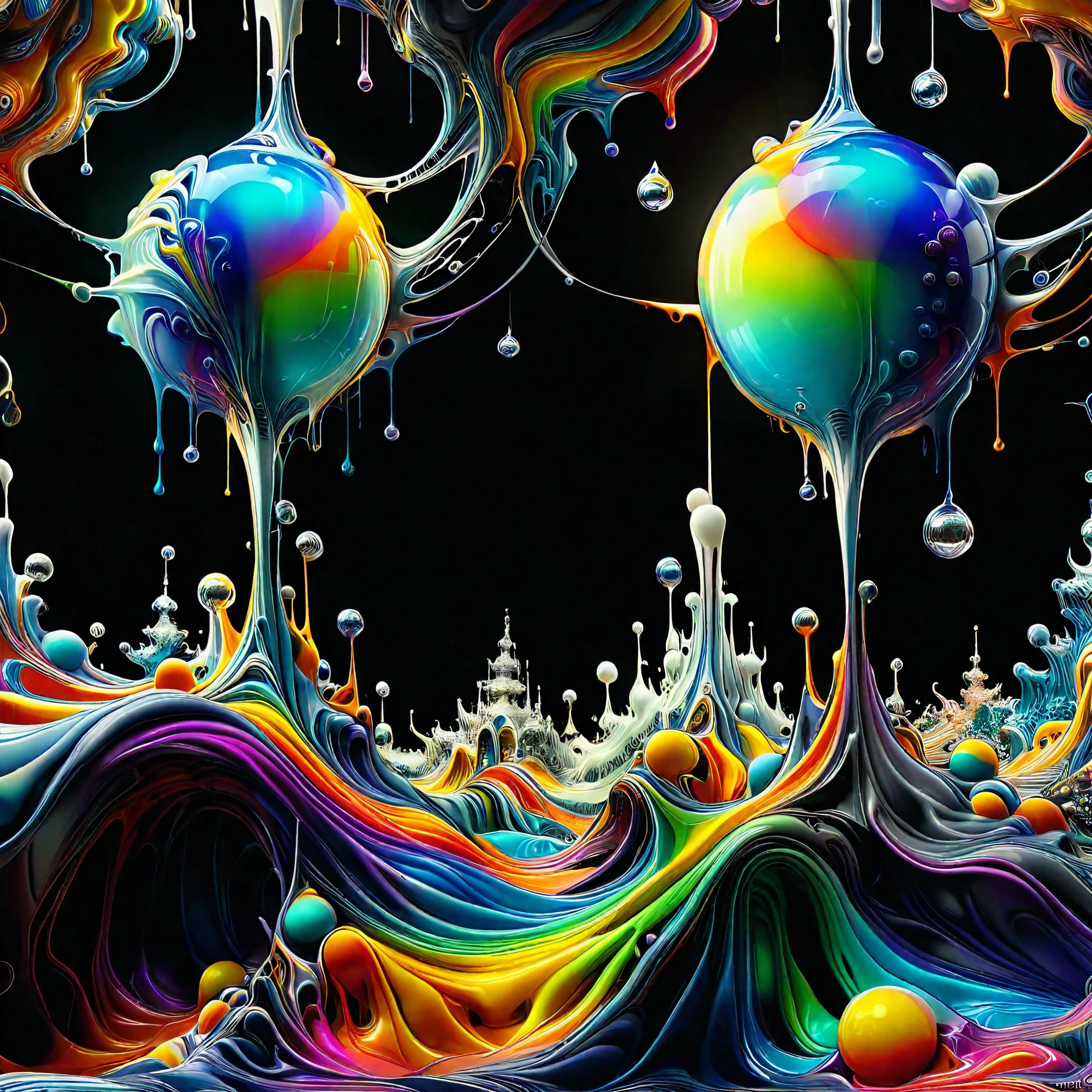 A psychedelic dream, vibrant colors shimmering, glass morphing from colors, intricate rainbow patterns, perfectly formed symmetrical spheres and glowing reflective bubbles, attention to detail on the bubbles and spheres, rainbows of color twisted in and out of translucent orbs, spilled paint and spirals of swirling color in the background, beautiful psychedelic digital art, pixel art, neon colors, 4d mandelbulb psychedelics, glass-like psychedelic landscape, intricate rainbow environment, psychedelic underwater brightness, trails of color and light, bright fluorescent colors, psychedelic vibrant colors, bright psychedelic neon colors, colorful paint drips out of the bubbles, 3D glass spheres melting into each other spilling out colors, visually disorienting, hallucination inducing, optical illusions, startling, stunning images, awe-inspiringly, best quality wallpaper, pixel assets, portrait photography, surrealism, photorealistic, hyperdetailed, glass morphism, digital art, sparkle, optical illusion, glowing light, reflection light, overexposure, god rays backlighting, depth of field, rotational symmetry, UHD, high details, high quality, super detailed, best quality, award winning, masterpieceBrilliant images of pure light emerging from vibrant colors in a psychedelic dream, shimmering glass morphing out of colors, tripped out detailed patterns in all colors, perfectly formed symmetrical spheres and glowing reflective bubbles, attention to detail on the bubbles and spheres, rainbows of color twisted in and out of translucent orbs, background is spilled paint and spirals of swirling colour, beautiful psychedelic digital art, pixel art, neon colors, 4d mandelbulb psychedelics, glass like psychedelic landscape, intricate rainbow environment, psychedelic underwater brightness, LSD,DMT, Psilocybin, Mescaline, trails of color and light, bright fluorescent colors, psychedelic trip, fluorescent psychedelic aesthetic, psychedelic vibrant colors, bright psychedelic neon color