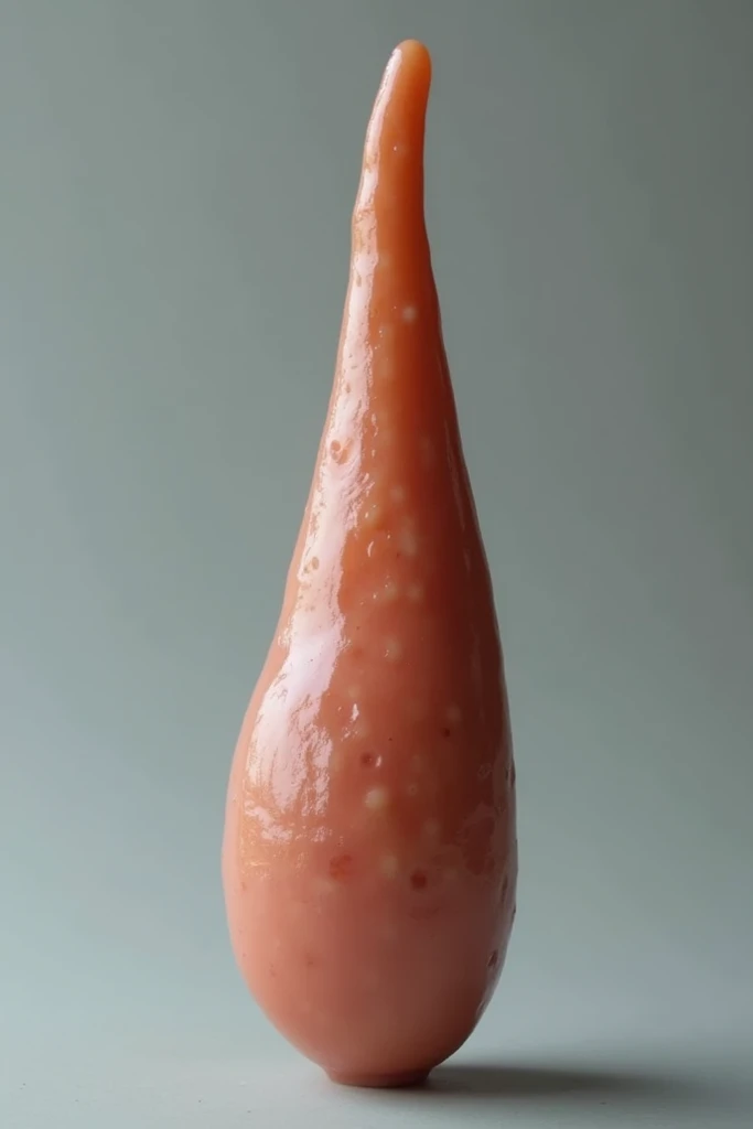 Show a penis with sperm on its tip