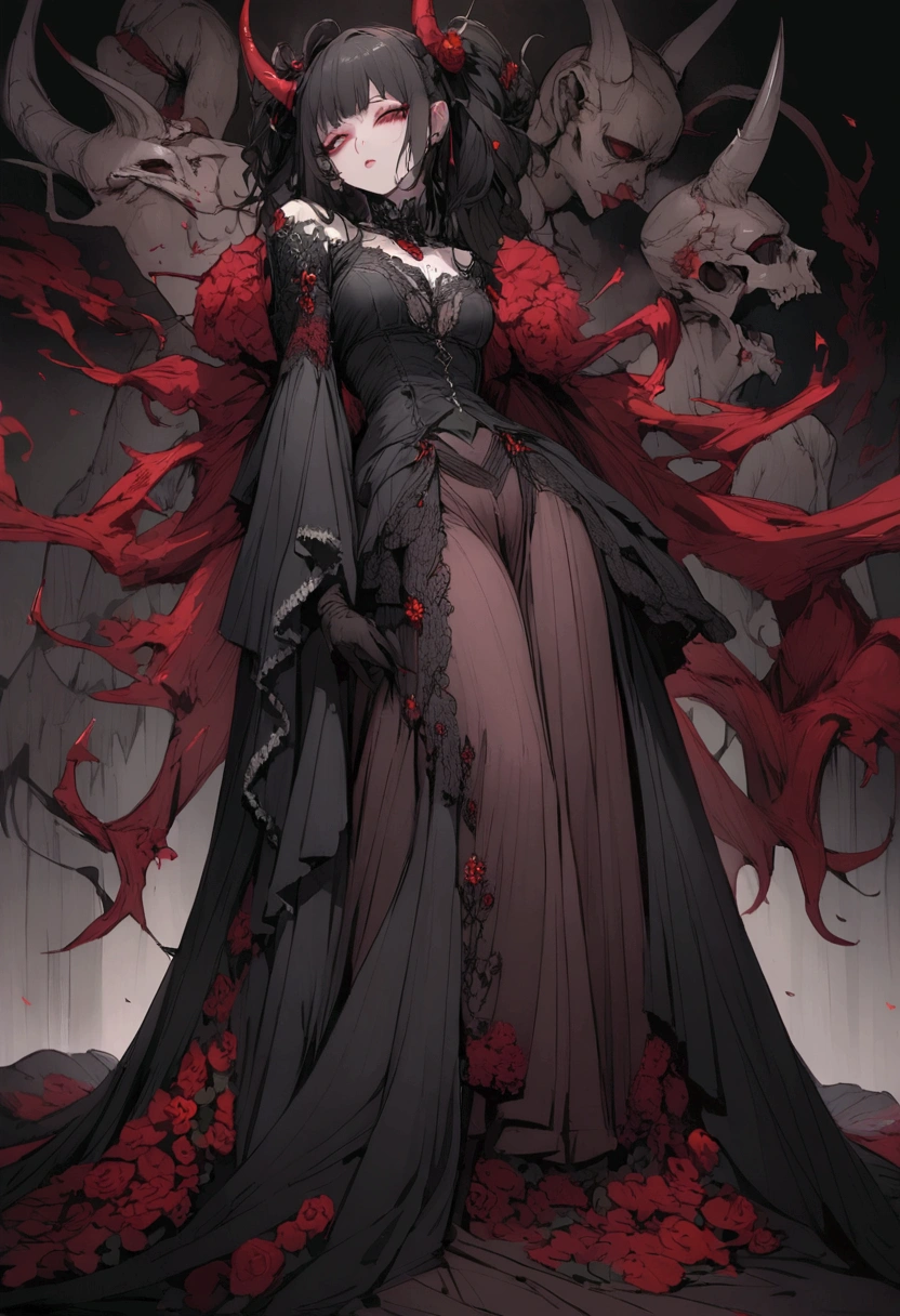1 Vampiros, (female:0.8), presas venenosas, sangue, Bites on the neck, pale skin, olhos intensos, seductiveexpression, (gotejamento de sangue:1.2), (erotic atmosphere:1.3), Cabelos escuros, long flowing hair, (Vestido de renda preto:1.2), (ombros cortados:0.9), (espartilho vermelho:1.1), (roupas rasgadas:0.8), (pose sedutora:1.2), (Gemendo:1.4), (luar:1.3), (gothic ambient:1.2), (fundo assombroso:1.1), (Levantar uma perna:1.2), (bright lips:0.9), (Sussurre docemente:1.2), (sensual lighting:1.3), (unhas compridas:1.1), (atmosfera pesada:1.2), (Um toque persistente:1.3), (erotic tension:1.4).