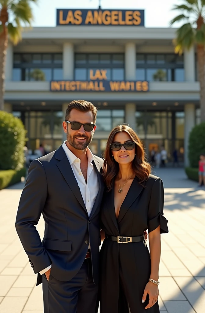 Advocat and Raisa posing together as a couple in front of fastRX cargo building, HD quality
