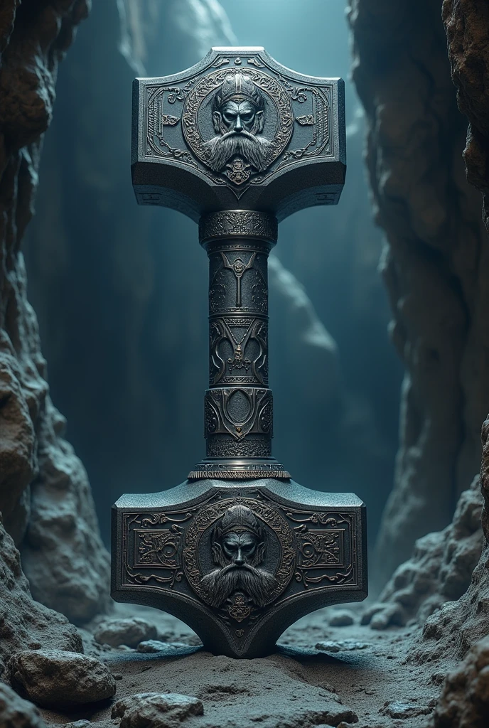Thors Hammer realistc without thor, make the hammer big and the stone slab large enough to add stone.