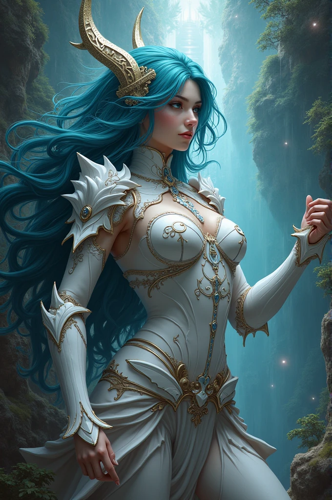 Great Wilderness East Meridian,dream-state、fanciful、A mythical beast anthropomorphic、banya,tmasterpiece,Toenails,pale-blue,sickle,salama,Layered hair,火焰,white colors,Fur,pastel green,metall armour,超高分辨率,high high quality,Export details