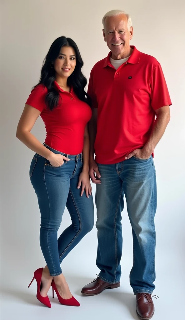 (masterpiece, best quality:1.2, realista), (((um homem)) de camiseta vermelha e calça jeans no meio de duas mulheres magras lindas latinas com tesão), deitados em uma cama em um quarto, idade 30 anos, fitness body flertando, muito realista, bem detalhado, cores correspondentes, rostos bem definidos, (((homem no meio))), (((man in the middle))),