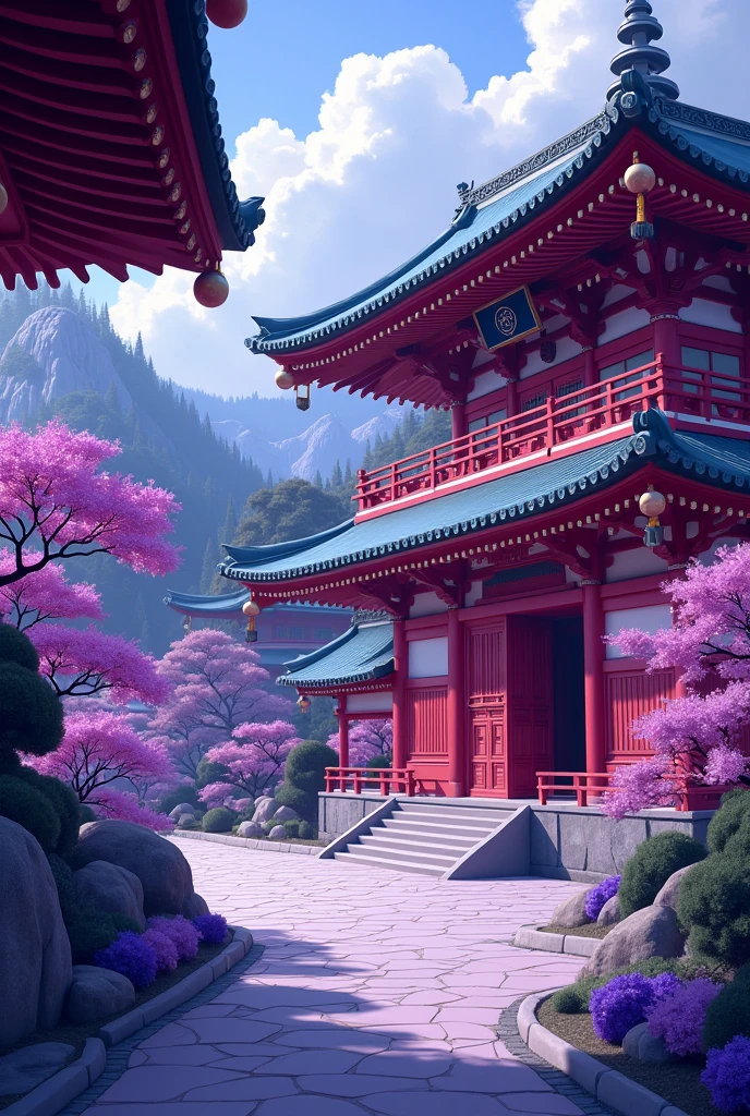（Ancient Japanese garden design），（Cobblestone road，porch，Sliding doors，Depth，symmetrical design），（wood planks，Furniture，Bonsai，vase，massive trees，florals，Japanese-style lamps，screen，ponds，courtyard，waterwheels），abundant detail，Ancient Japanese Showa style，Quiet and elegant atmosphere，Cool tones are the keynote，Delicate and soft painting style，Cinematic lighting effects，HD picture quality，Gentle light，Tyndall effect，dreamlike，abundant detail，Refer to Gu Kaizhi，32K