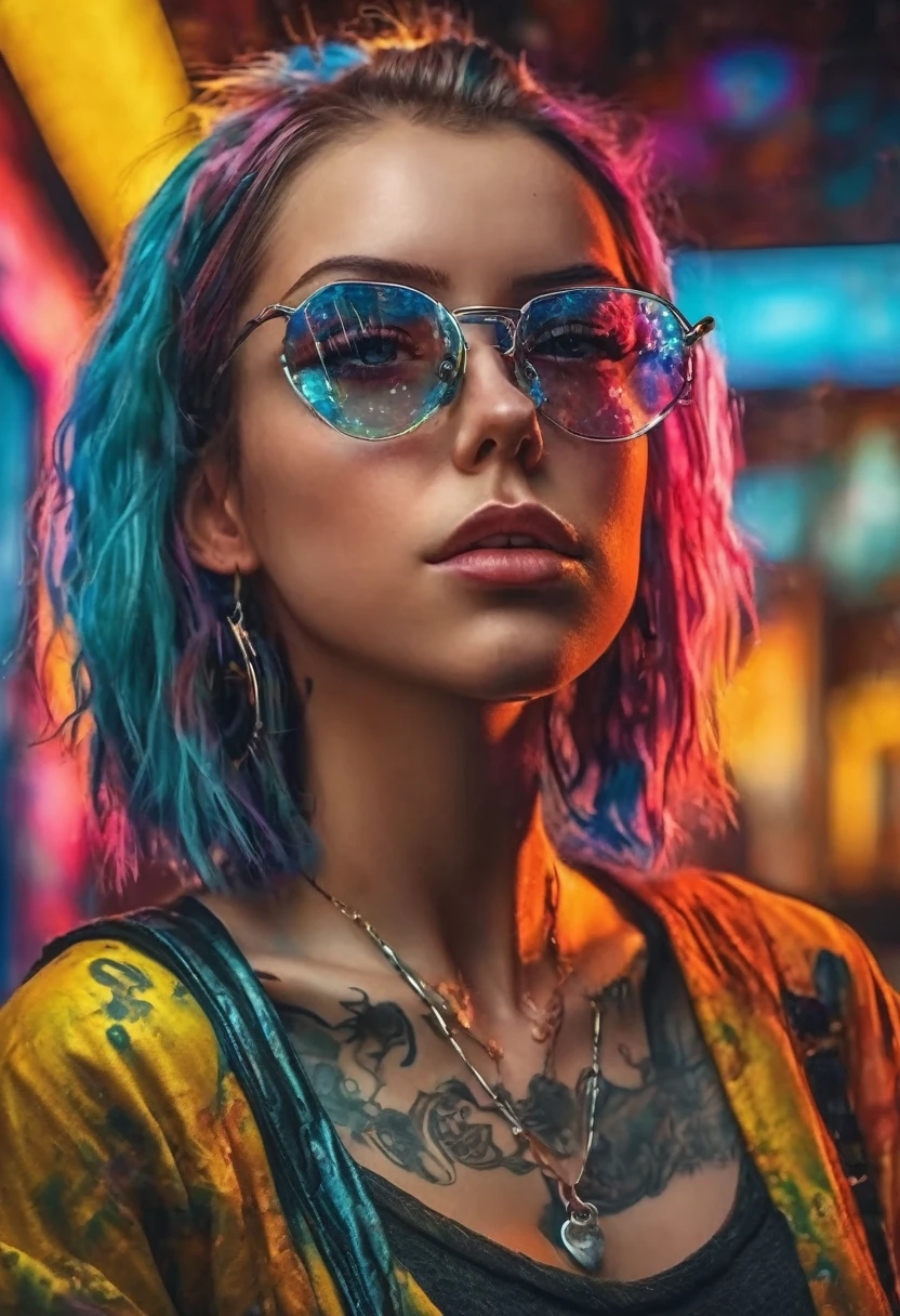 create an image in the style of ((Cyber Grunge)) style, hyper realism, 8k high definition, vibrant colors, sharp focus, insanely detailed