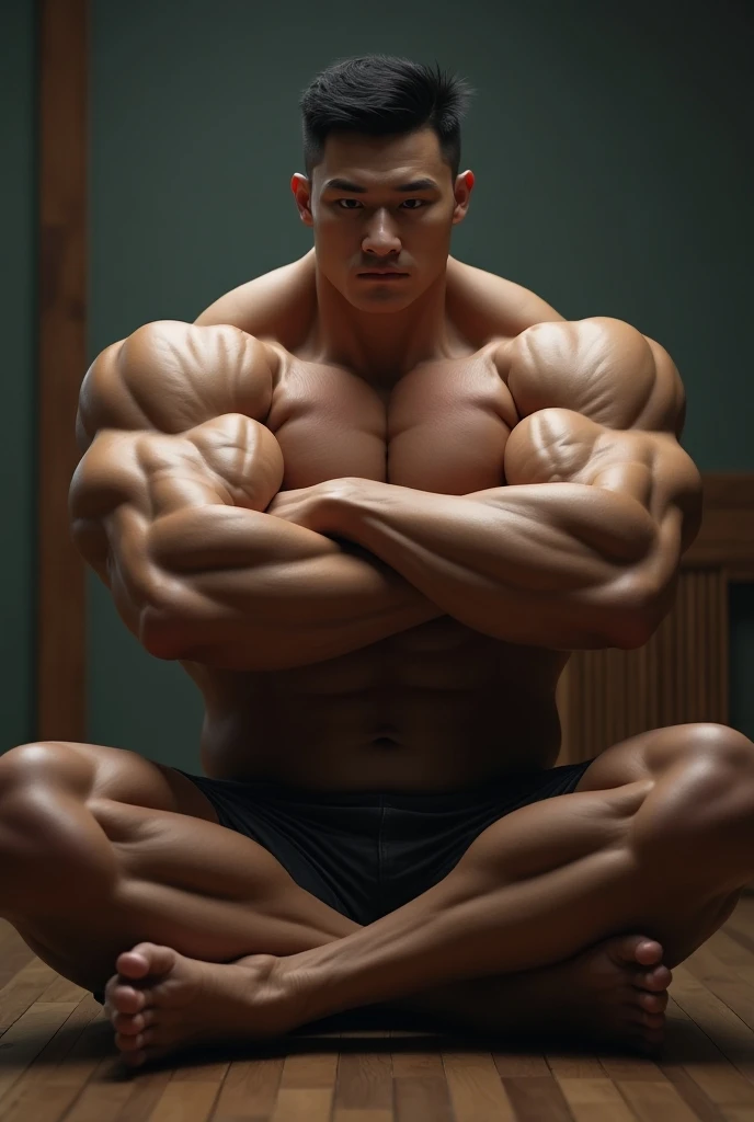 Close-up of a man in black micro thong kneeling on a wooden floor,Male, handsome male,muscle,muscular,shirtless ,top less,8k,add_detail,best quality,sharp focus,masterpiecedetail eyes,extreme detail,super detail,vibrant colors,cinematic,high quality,4k,white skin,hand some ,fit,abs,six pack,Big muscle, pose Muscular!!, Handsome anime pose, Muscular!, Muscular!!!, musculous, male anime character, Muscular body, Muscular thighs, Muscular male, muscular character, wearing only micro thong, Smooth anime CG art, Beef Cake Pose, kentaro miura art, New Xiangcheng, honest, sexy muscular body
