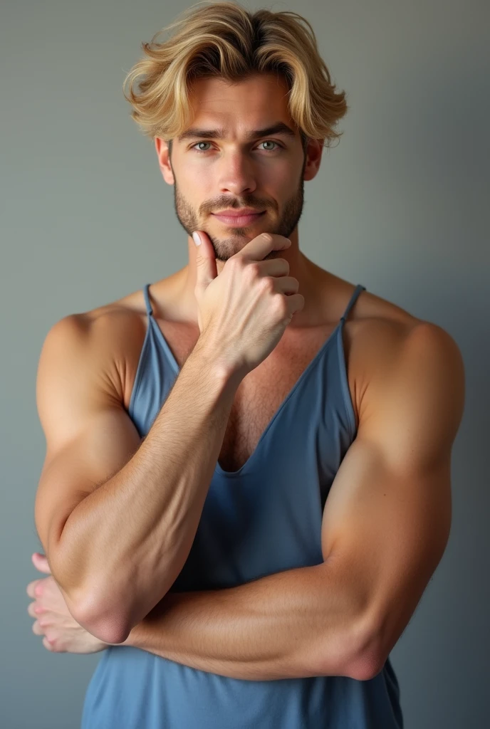 Handsome 18 year old man with blond hair who is a porn star