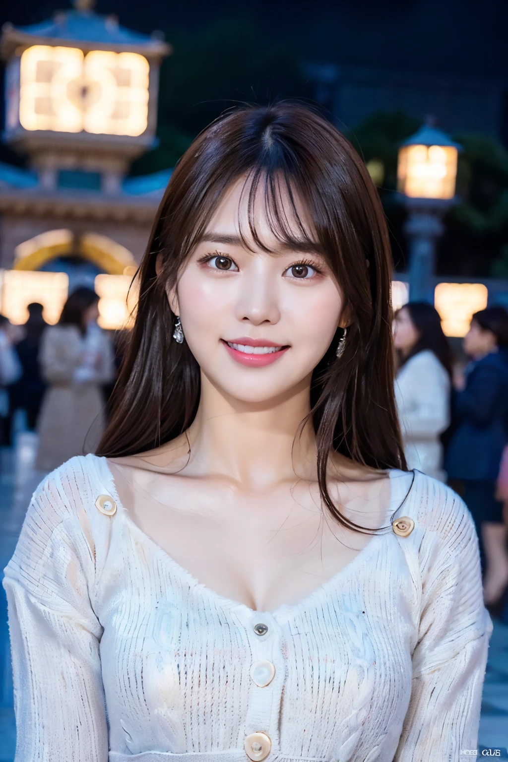 (8k、Bunny Suit、Sexy Bunny Girl、leotard、A refreshing smile、Highest quality、high resolution、masterpiece:1.2)、One woman、Laughter、Grin、Luxury、Night view、Fishnet tights、Look at me、Japan 19 years old、Female college student、Portrait、Ultra-detailed、Highest quality、Ultra-high resolution、(Realistic、Photorealistic:1.4)、Dark brown hair、Semi-long hair、Dark brown eyes、Whole Body Ezbian、Thin face、Rabbit chest、Observe your audience、Beautiful and detailed、Skin Texture、Narrow waist、Beautiful feet