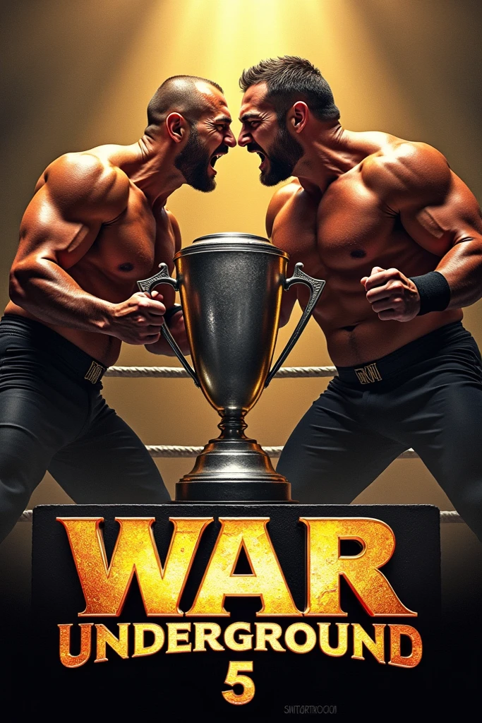 (((2heads))), buff man,32 years old, black skin, side by side, white skin, gray hair, brown hair, wearing boxing trunks, boxing gloves, oiled up, glistening, audience in background, armpits showing, angry expression, rosy cheeks,