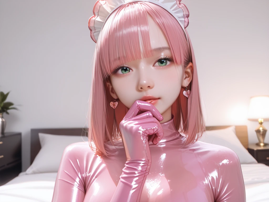 masterpiece, superfine illustration, Best Quality, light Particle, Ultra-detailed, 8K Wallpaper, (Bright colors:1.2), Solo, (((tiny chest))), slender, 16-year-old, Delicate body, , (Black Long Hair), Twintail, two side up, disheveled hair, Shiny skin, Beautiful pink eyes, shiny eyes, Affectionate smile, Seductive smile, Blush cheeks,tight clothing, (Red Bruma), Looking at viewers