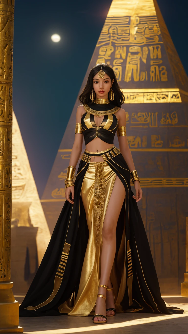 Beautiful Queen Cleopatra, wonderful with lots of gold. Luxury Queen of Egypt Dress
