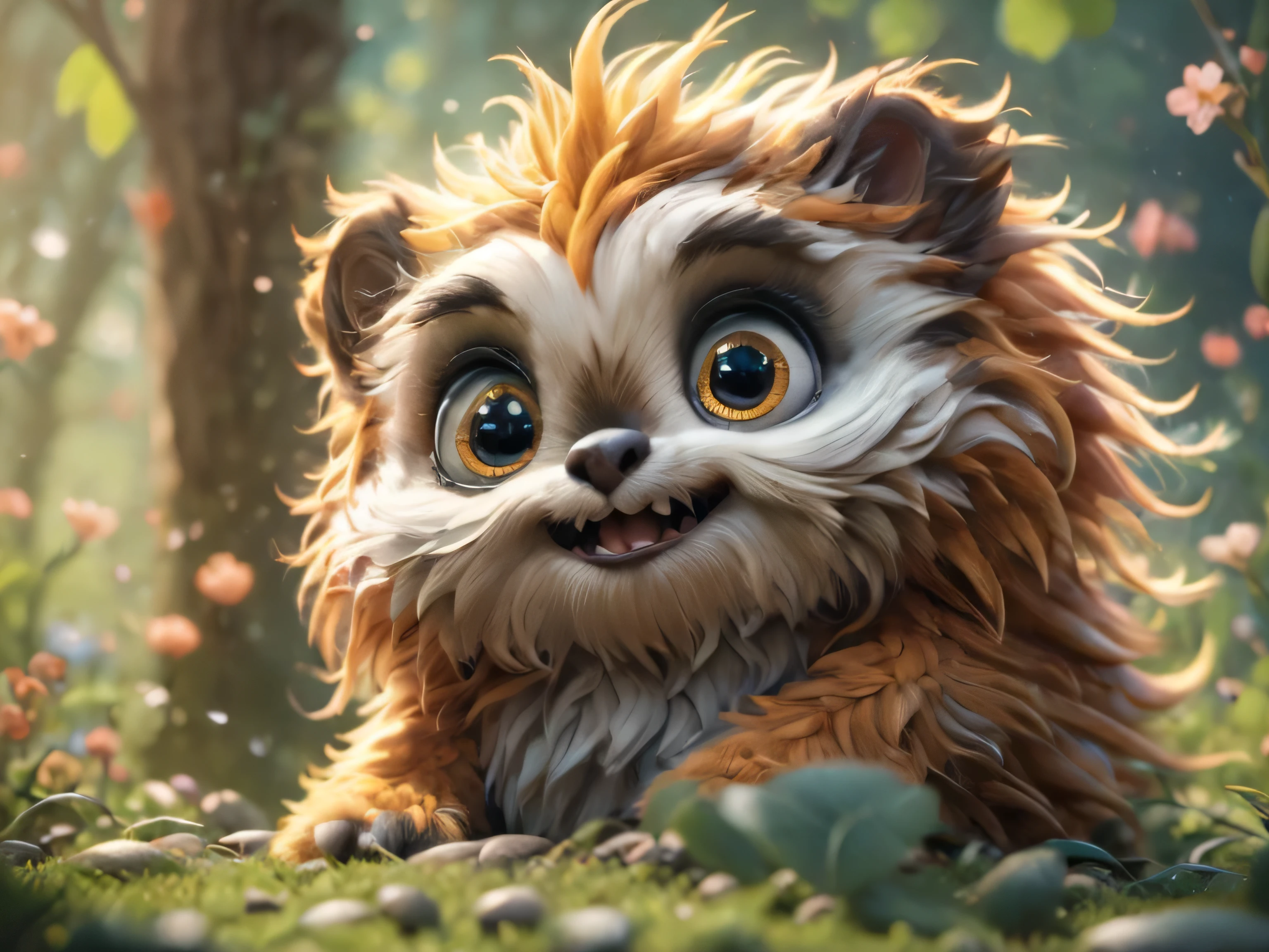 Magical Fantasy Creature, (Best Quality, Masterpiece, Representative Work, Official Art, Professional, Super Detailed, 8k:1.3), (Photorealism:1.2) Super Cute, Big Eyes, Soft, Soft Nose, Fluffy, Two-Toothed Smile, Sloth in Natural Background, Realistic, Beautiful, Stars in Eyes, Soft Volumetric Light, (Backlight:1.3), (Cinematic:1.2), Intricate Details, (ArtStation:1.3), --auto --s2