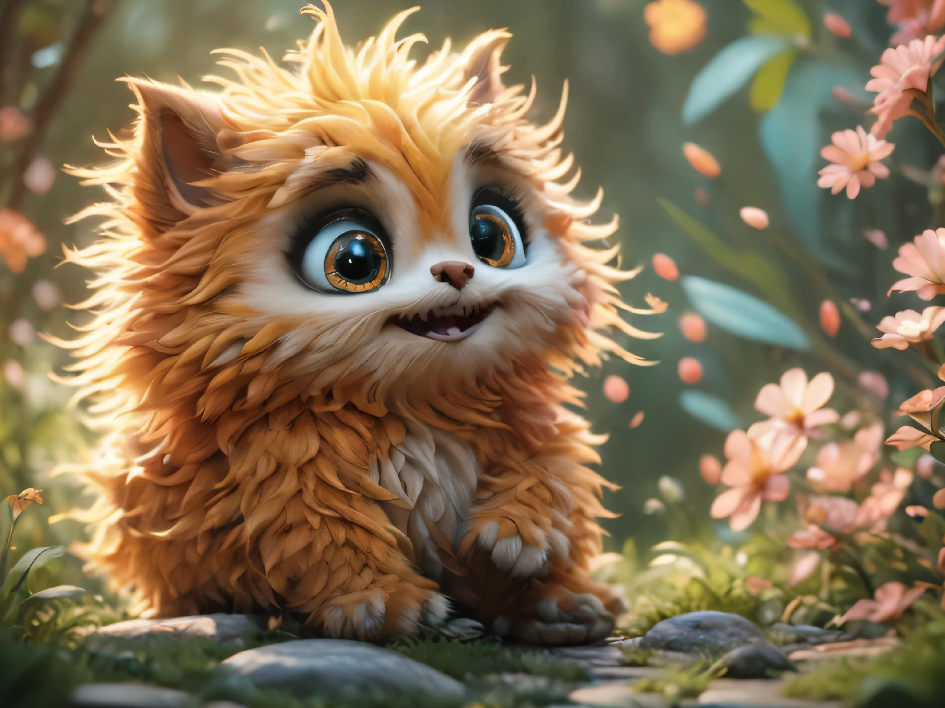 Magical Fantasy Creature, (Best Quality, Masterpiece, Representative Work, Official Art, Professional, Super Detailed, 8k:1.3), (Photorealism:1.2) Super Cute, Big Eyes, Soft, Soft Nose, Fluffy, Two-Toothed Smile, Sloth in Natural Background, Realistic, Beautiful, Stars in Eyes, Soft Volumetric Light, (Backlight:1.3), (Cinematic:1.2), Intricate Details, (ArtStation:1.3), --auto --s2