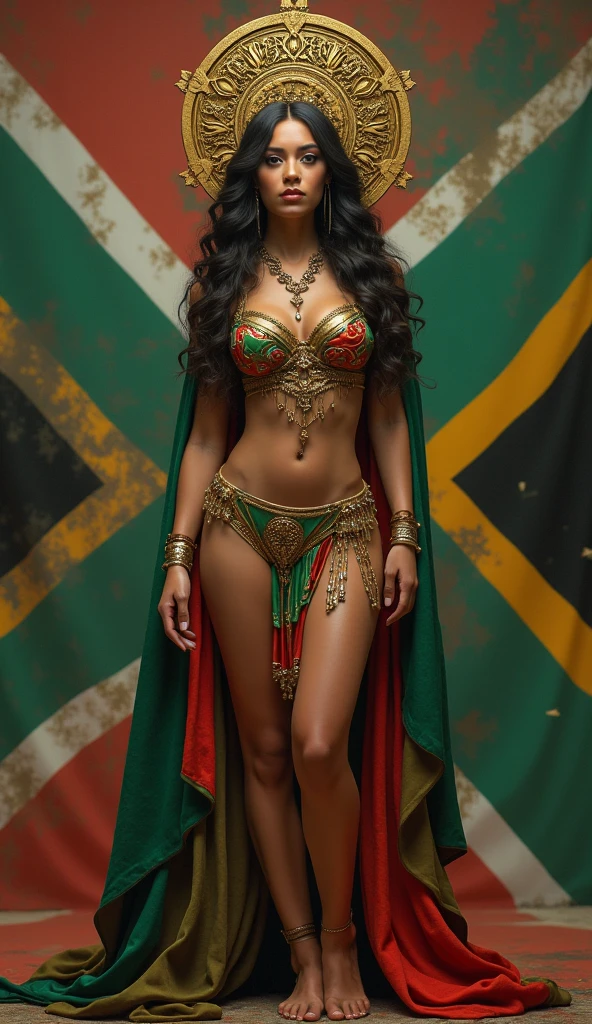 Seductive pose, Woman, One, 21Years old, Arabic, Egyptian, Ethiopian, Malaysian, Ginger hair, Red skin, Belly Dancer Model, Tanned skin, long hair, unnaturally red hair Skinny, Muscular, Piercing, Huge ass, Fit Abs, Fit thighs, Thick thighs, Wide Hips, Full body, Tribal clothing, Blouse, Flame design Skirt, Studio light, Water Elemental