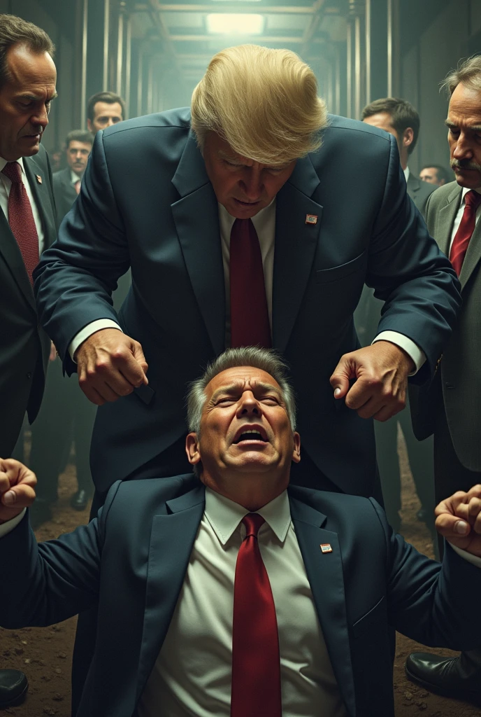 Angry Donald Trump all world scared of him.