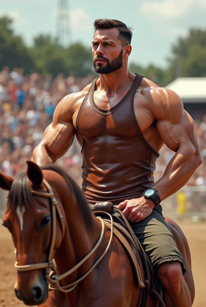 anthro Furry boy naked in public with a horse dick