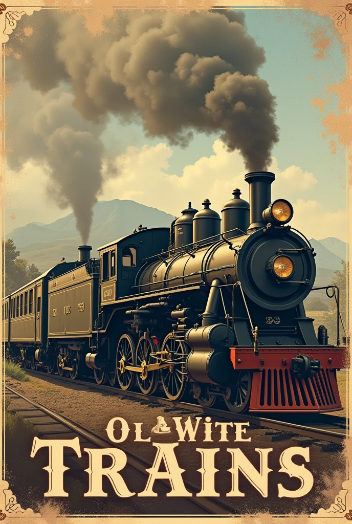 Create me a poster of old trains