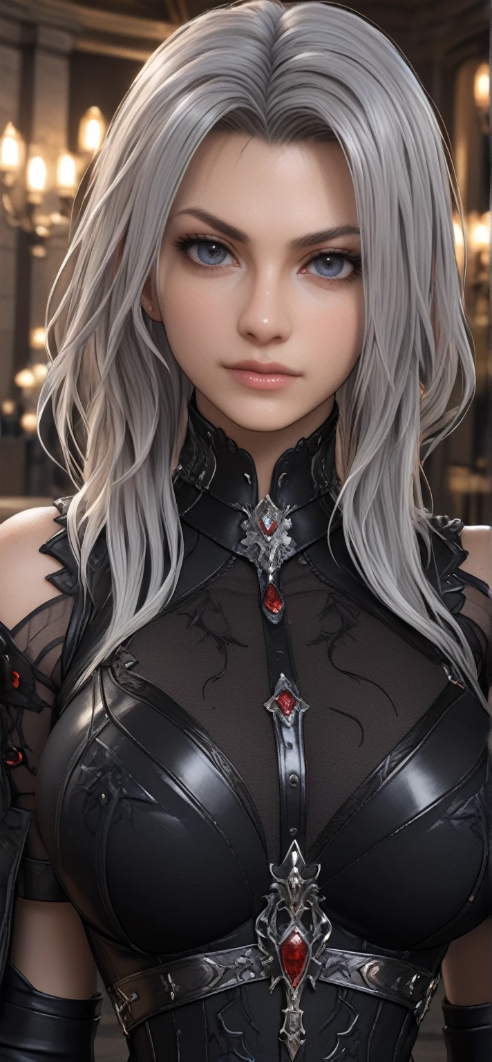 Black widow, full body, ( final fantasy xvi style:1.5), face details