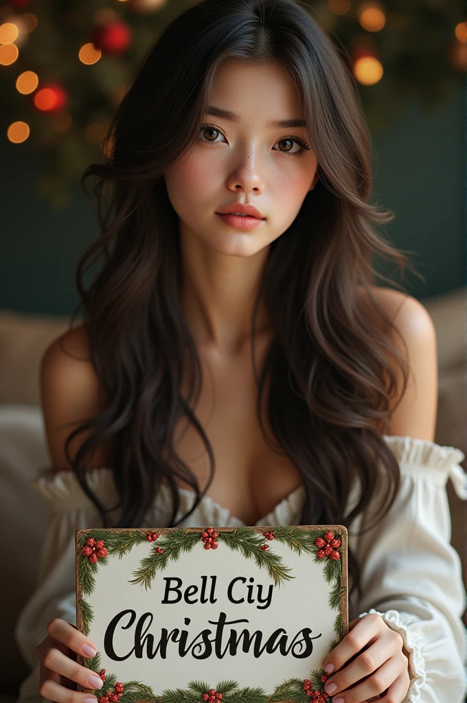 A close-up of a woman in a red dress near a Christmas tree, Hermosa mujer surcoreana, Hermosa joven coreana, Hermosa joven coreana, ulzzang, cabello rojo hasta la cintura, Chica coreana, Jaeyeon Nam, Heonhwa Choe, Mujer encantadora, sujetador rojo, Jinyoung Shin, inspirado por Song Maojin, Dominando el color rojo