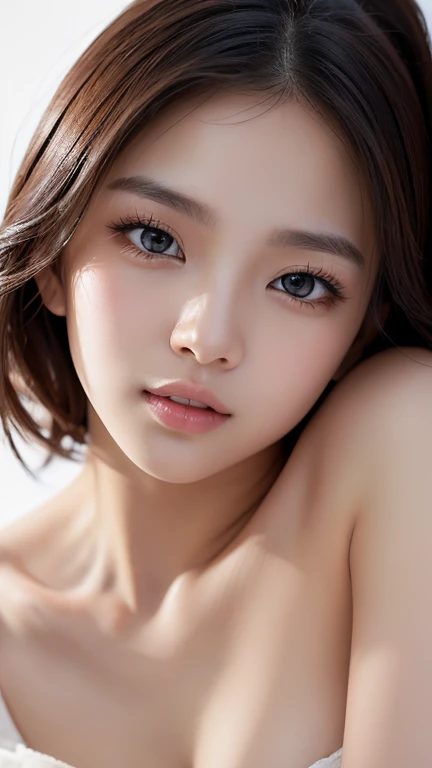Create and express the best shining composition of the person in a realistic way。((masterpiece))、(((top-quality)))、((ultra-detailliert))、(A hyper-realistic)、(highly detailed CGillustration)、(extremely delicate and beautiful)、Girl a masterpiece、top-quality、Realistic skin feeling、Realistic fabric、We will introduce a realist illustration focusing on the center front of girls with realistic and ultra-detailed eyes.。This is the absolute rule, and the following sentence expresses the image quality。 The greatest painter in human history meets an unparalleled beauty、It is the greatest masterpiece in the history of the Inuiku Ichigo, which depicts the most beautiful figure of a lifetime.。 Create stunning anime artwork that is currently trending on seaStation、Introducing exquisite beauty and seductive aesthetics。jeweled dress