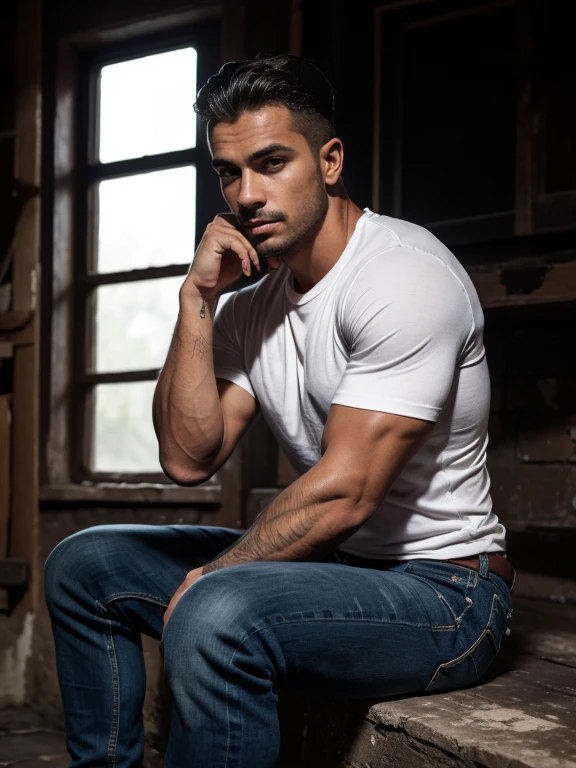 smile, short hair, black hair, brown hair, black hair, sitting, male focus, multiple , shoes, shorts, arms, wristband, sneakers, sportswear, bench, , chest hair, , navel hair, leg hair, armpit hair, hairy, （Chest hair：1.8） ！ High detail 8K)! ((Realistically)), ! 186 cm! 70 kilograms! Popular clips! ( High-detail 8k ((realistically)), Exposed chest muscle and chest hair!, best quality, bright lighting, focus, theater! 35 years old, hairy breasts, thick hair Adam Dario Kier screenshot, Reddit, photo realism, gray hair！real photos！Thick moustache!(Chest hair：1.5）Real photos!