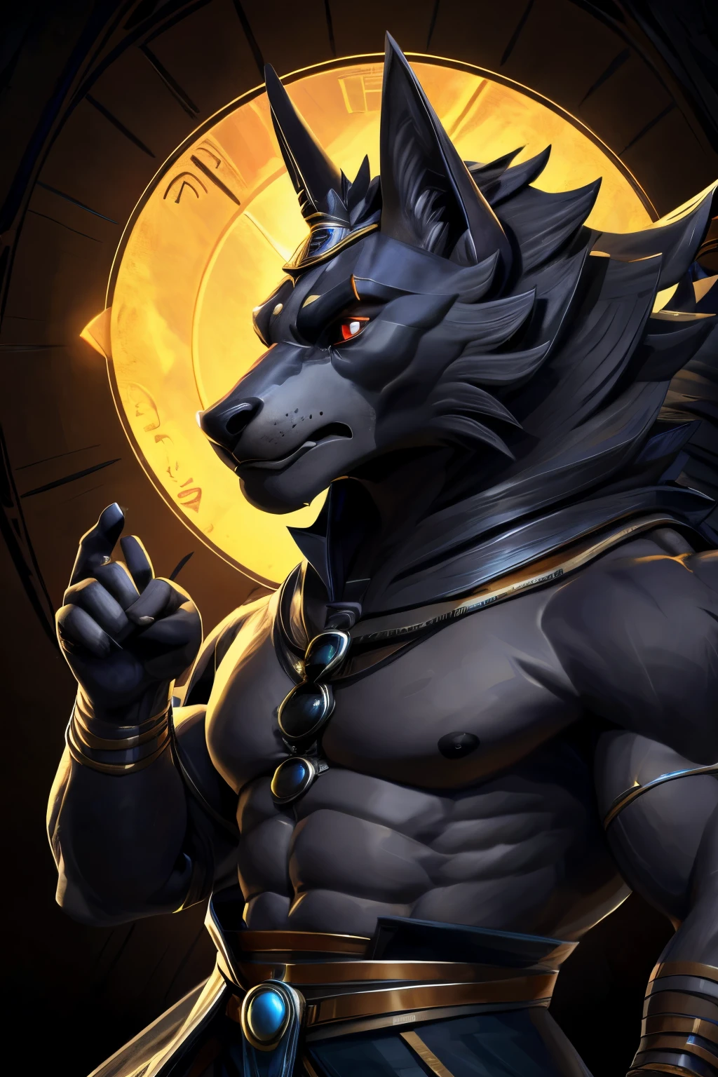 Male, (Muscular), sacrifices, (male anthro wolf):1.3, Pure black body, (Kamimei):1.3, (komono:1.4) (DOA):1.23, (, naked, , Detailed eyes,((three-quarter portrait)), (Detailed eyes, Yellow eyes are always red, Black skin,Yellow stripes,Sharp claws,Cute beast claws,drools,Fluid spills from the lower body,Milk spilled all over the floor,Egyptian costumes,Egyptian totem,Abinus,glowing light eyes):1.1, (inside in room:1.35), In the bedroom,Dimly lit,Be licked, Be red in the face,Collar,submit to,drunk,enjoying,looking to the camera,having fun(Particle,glowworm,blue glowing):1.3,detailedbackground,realisticlying,realistic hand,8k hdr,(Wide dynamic range,hdr,high light:1.2),author(pino daeni,(author:by ruaidri),author:virtyalfobo), erected penis, Anubis the Egyptian god, horny, spread legs, forcing maid to suck him off, getting oral sex, swallowing cum,
