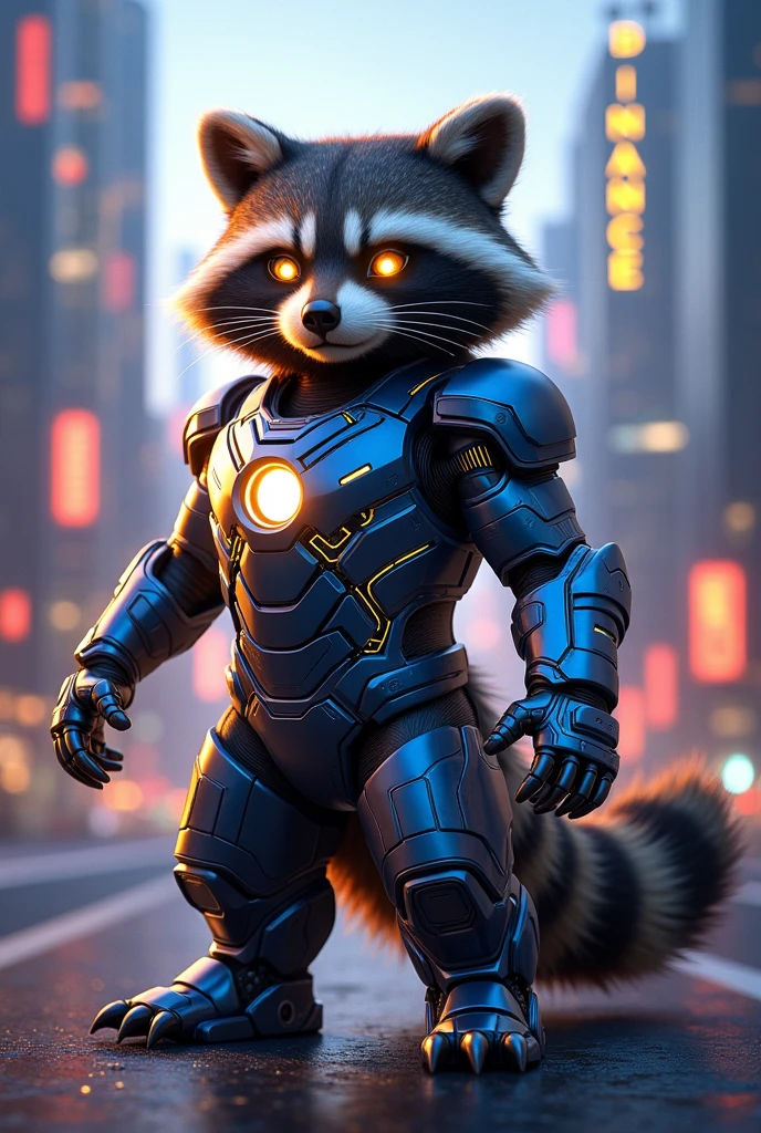Rocket raccoon grabbing his bulge in a latex suit