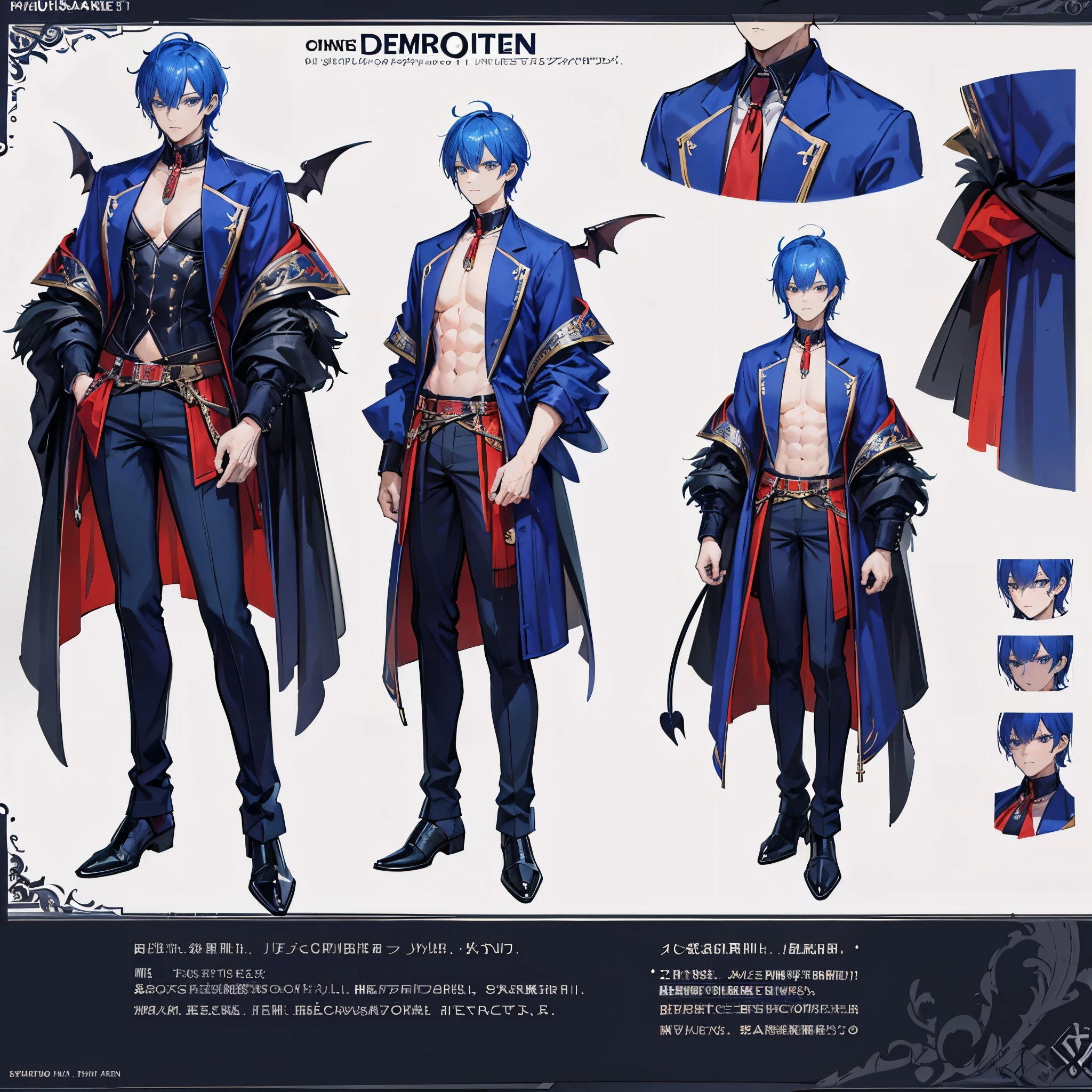 (Masterpiece, best quality), detailed, 1 man, ((character concept art)), ((character design sheet, same character, front, side, back)), full body, body complete, 1 Male angel, 1 Man angel, Detailed face, character design sheet,full bodyesbian, Highly detailed, character sheet, character design, Many parts, dark skin, angel wings, short blue hair, angel outfit, muscle male god, male clothes, masculine, muscle man, male muscle, manly, male angel, Muscle male with short blue hair,beautiful man, beautiful muscle man