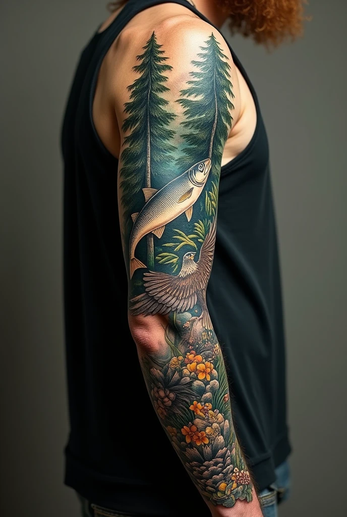Create a 10cm tattoo of a river