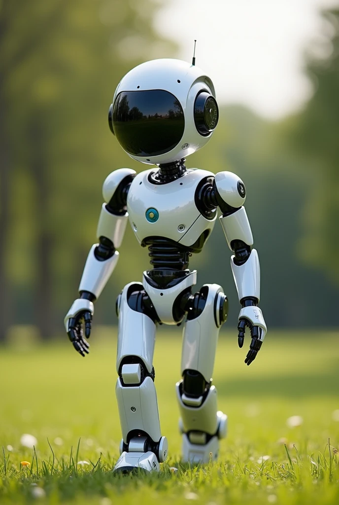 learning to walk with the help of an elegant humanoid robot - SeaArt AI