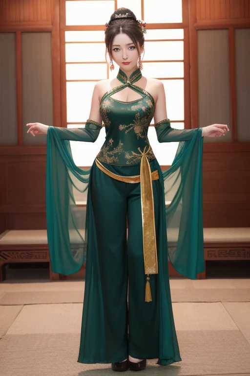 best quality, masterpiece,highly detailed,anime,1girl,hanfu,songstyle,song hanfu,song style outfits,perfect face,walking,simple background,