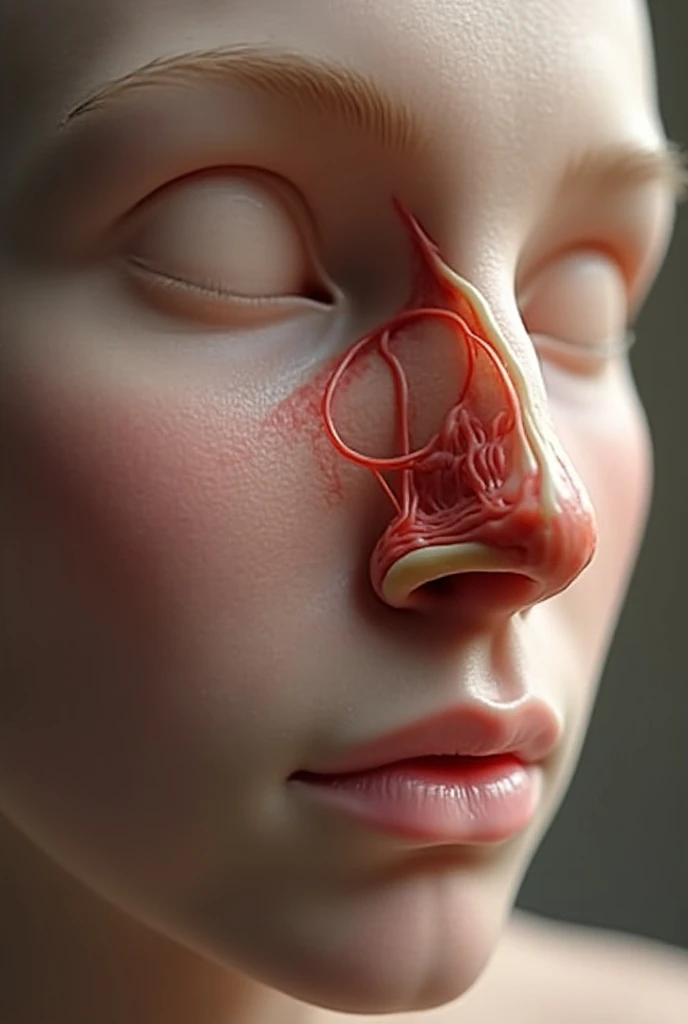 Make a girl with a vagina in center of your face, make a vagina in place of the girl face, make a vagina in center of the girl face, with a vagina face, clitoris, no mouth, noseless, best qualityer, high resolution, Caucasian skin,