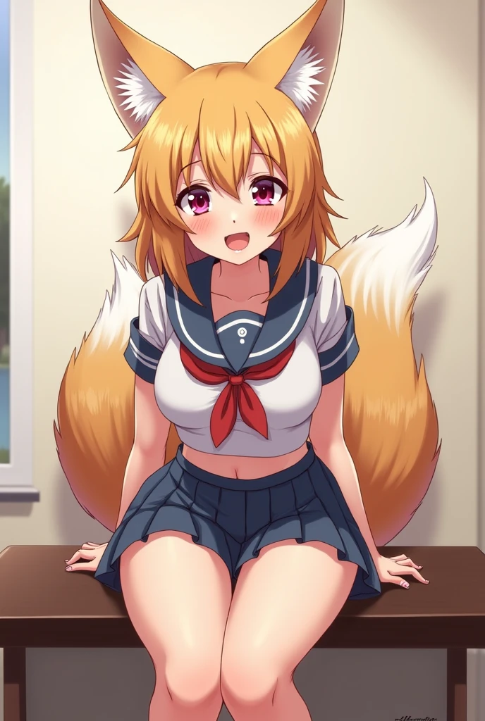 animal ear fluff, Animal ears, Fox ears, Fox Girl, Fox tail, Golden hair, tail, school shirt, Colossal breasts,A smile, Blushing cheeks, On the porch of the Japanese-style room, hentai paizuri,
looking at the viewers,
BREAK (masutepiece:1.2), Best Quality, High resolution, Unity 8k壁纸, (Illustration:0.8), (Beautiful detailed eyes:1.6), extra detailed face, Perfect Lighting, extremely details CG, (Perfect hands, Perfect Anatomy),Upper body portrait
