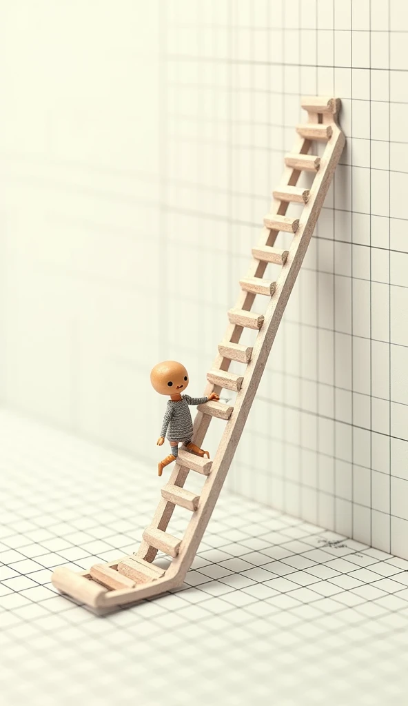 A graph showing gradual progress or a person climbing a ladder.