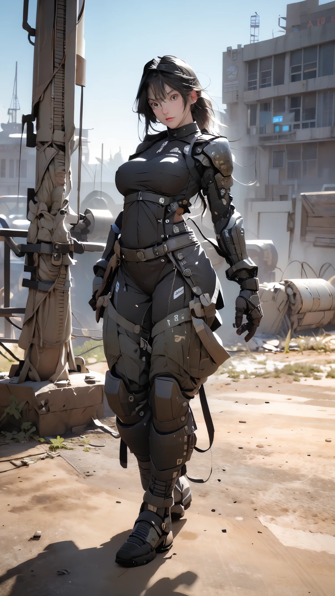 Beautiful female soldier in a green uniform holding a gun, tattered military gear, mechanized soldier girl, oversized mechanical exoskeleton arms and legs, inspired by Masamune Shirow, girl in mecha armor, mechanized valkyrie girl, cushart kenz, ry girl, Bare Skin, Athletic Well Toned Body, sweaty skin, Barely Clothed, cammo patterns, Beautiful Face, dieselpunk Theme, Fiverr Dnd Character, Octane Render, Digital Art, Extreme Detail, 4k, Ultra Hd, Polished, Beautiful, Hyperdetailed, Intricate, Elaborate, Meticulous, Photorealistic, Sharp Focus, Wlop, Character Design, Unreal Engine, 3d Rendered, Volumetric Lighting, Reflections, Glossy, Digital Illustration, Pose, Suggestive Pose, Lewd, Full Body Shot, naked, nude, uncovered breasts, exposed breasts, exposed crotch, vissible nipples, puffy vagina, anatomically correct 💖❤💕💋