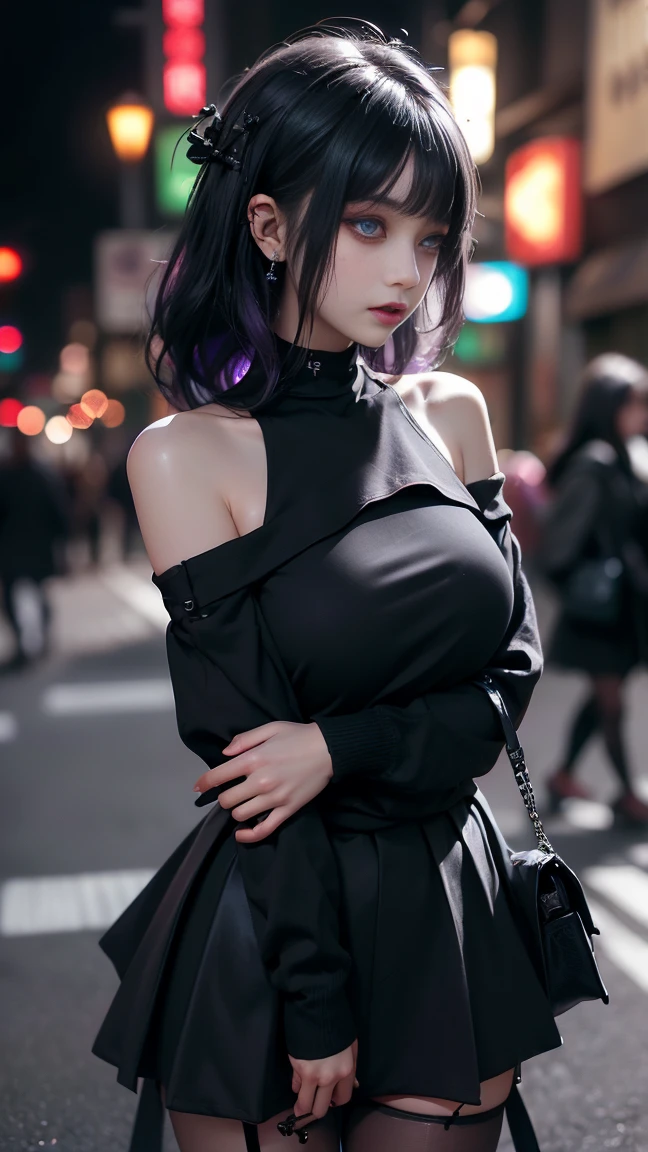 Sheer tank top、Transparent nipples and huge breasts、See-through underwear、pantyhose/stockings、Cheerleader、Cabin attendant、plane、airport、Purple Hair