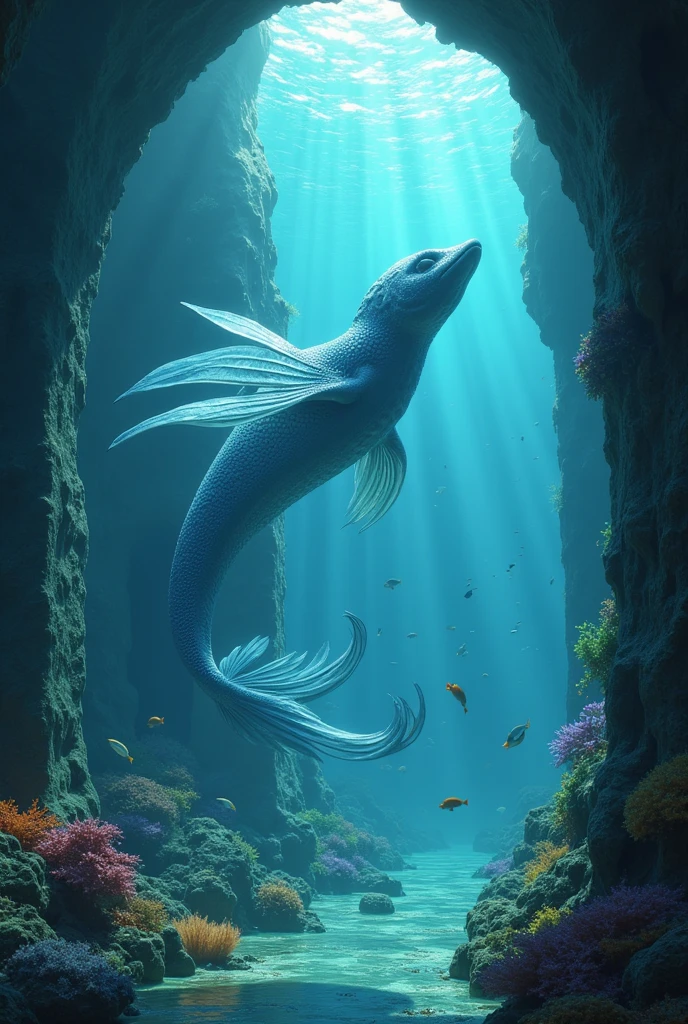 deep sea mysterious ruins Mermaids swim around