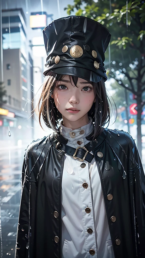 ( best quality:1.3)、 (Photographically)、 masturbating in a dim city 、(Heavy Rain:1.37)、( the only person in the world )、( walking through the fog )、(Raindrop effect :1.5)、、( Wear a tubular hat without a brim:1.3)、(Shadowy,  beautiful girl with a mysterious vibe ))、Despair and loneliness、Unique in the world、 A beautiful girl with a mysterious aura 、Irregular streetscape、 absurd、Twisted World 、(Black clothing)