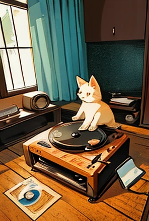 Sato Nakako Style,  cute design , The most beautiful girl ever 、 ，Baby kne, (((vintage record player)))、analog， living room