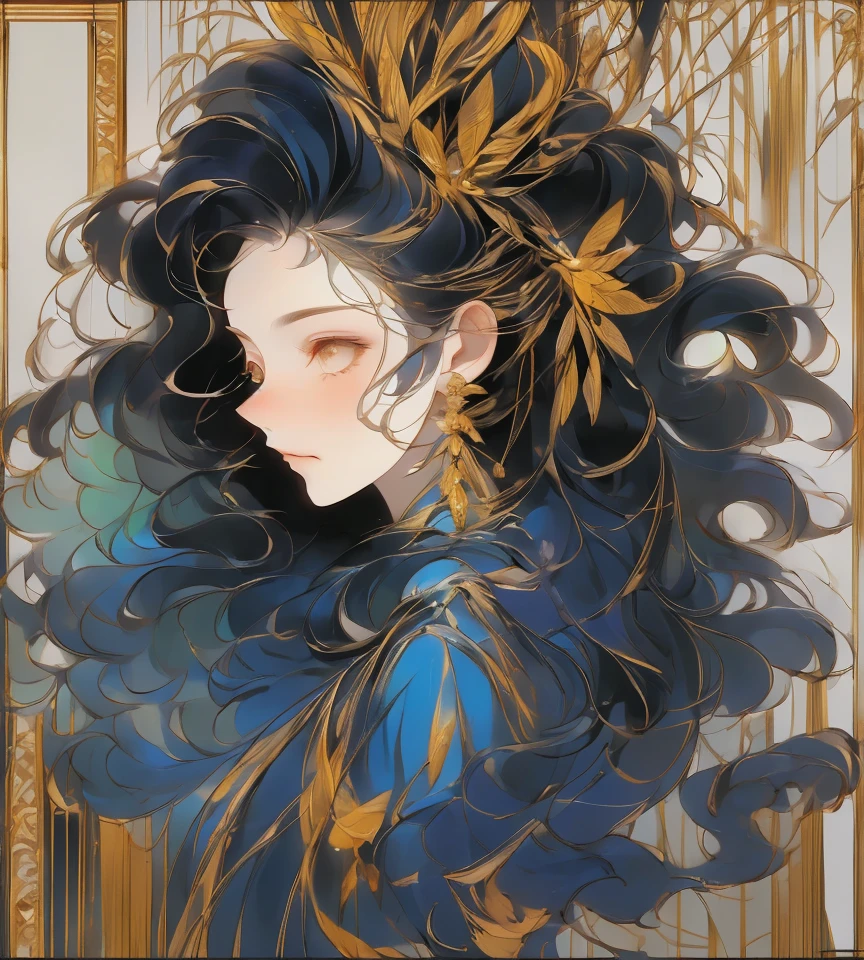 Zen Illustration , Anime Style,masterpiece, Top quality , Best Quality , Official Art , Beauty and aesthetics ,(1girl:1.2), Extremely Delicate ,colorful,flower,最 high detail,Winding painting,Abstract Background, Glossy Skin ,various colors,feather, 1 Girl , long hair, tea hair,  high detail,  Anatomically Correct , Precise,  Textured Skin ,  Binded Hair on Only One Side,  Golden Stripe Dyed , picture frame,  Precious Stones , feather頭飾, 