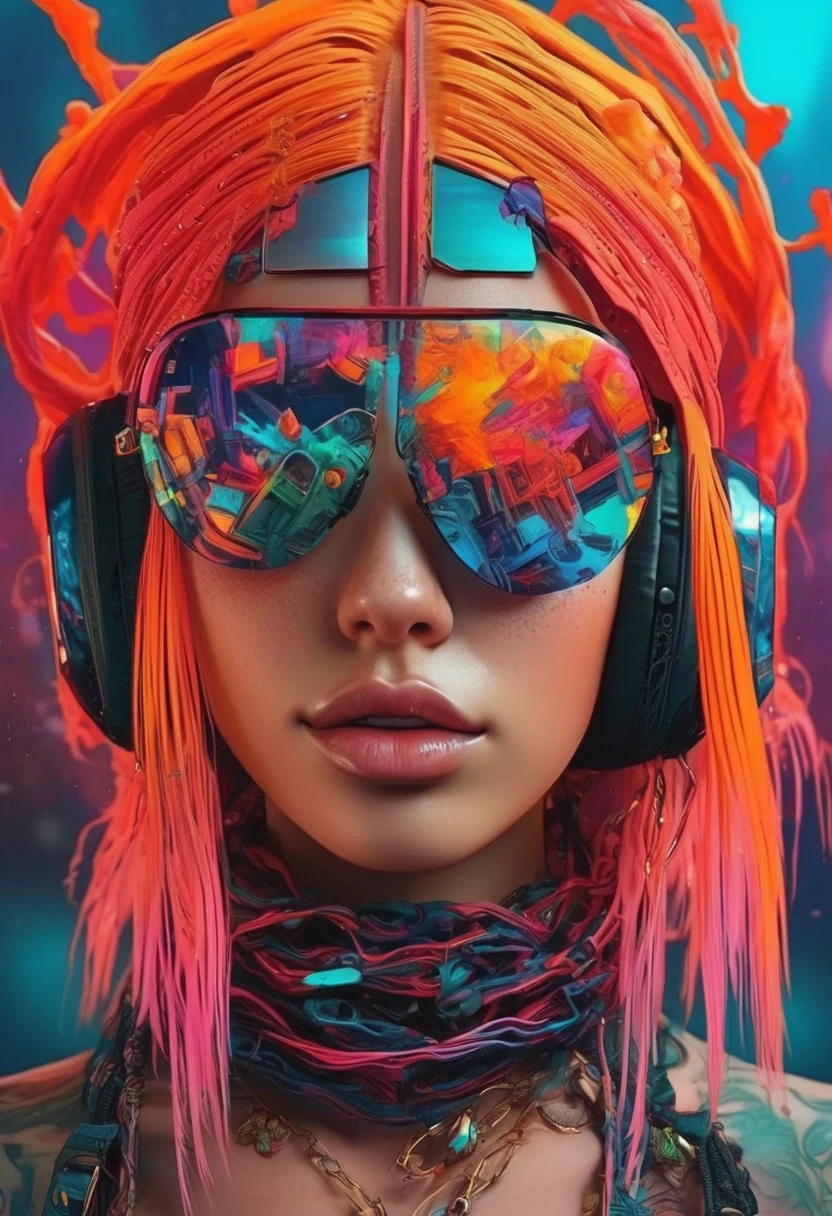 create an image demonstrating the style of ((Cyber Grunge)) style, hyper realism, 8k high definition, vibrant colors, sharp focus, insanely detailed