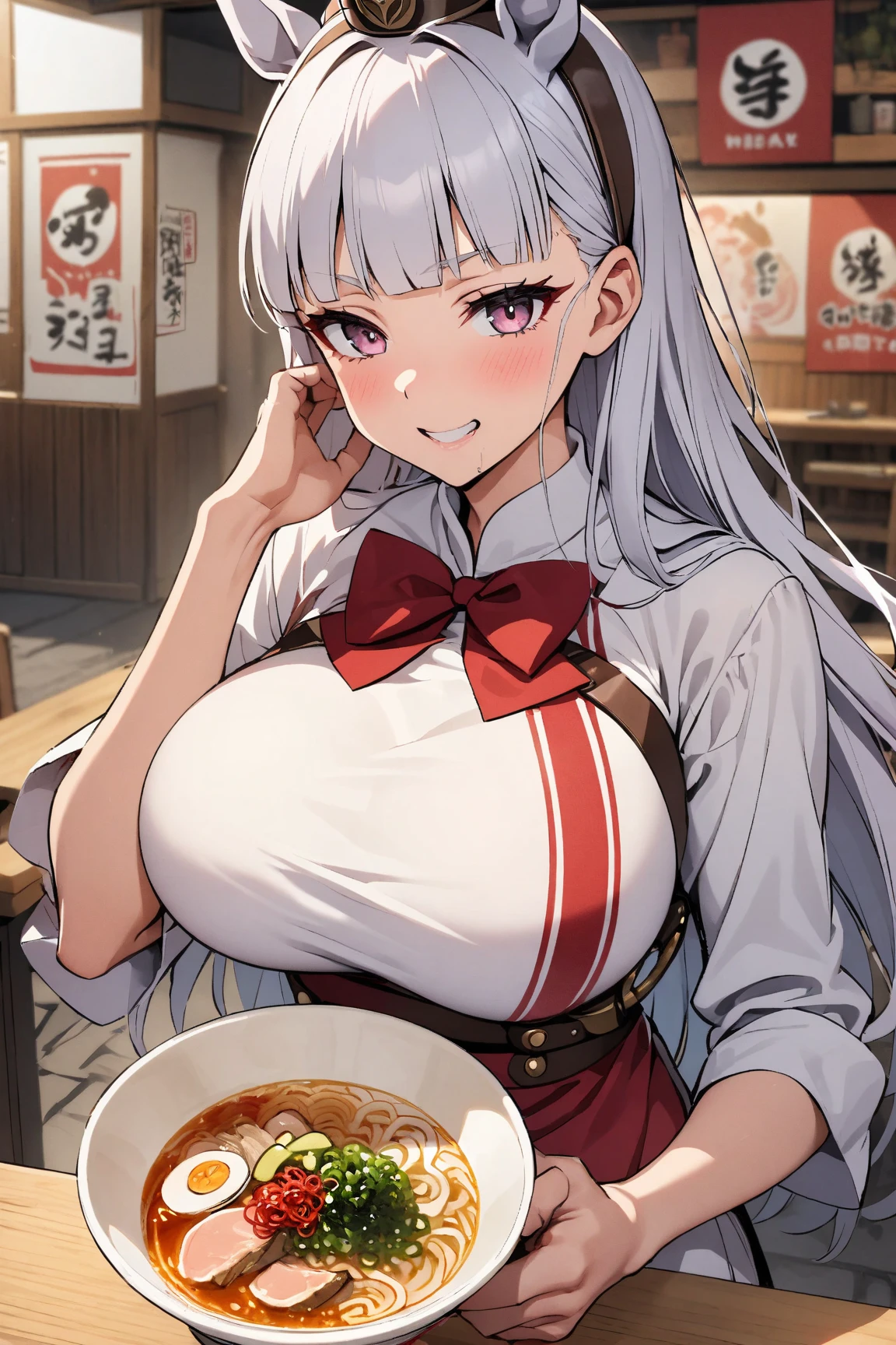 One Ears ,Horse Girl, Gold Ship,Big Breasts, makes ramen,Ramen shop,Ramen Artisan 