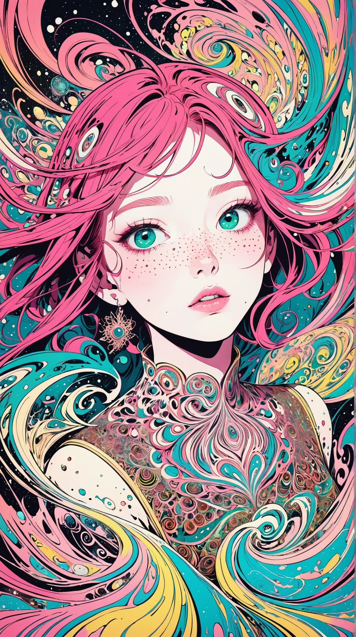 NSFW, Seductive psychedelic horror, Trippy Hentai, body horror, having sex, real breasts, surreal Sex, LSD trip, sensual, psychedelic sex, provocative, very colorful, glowing
