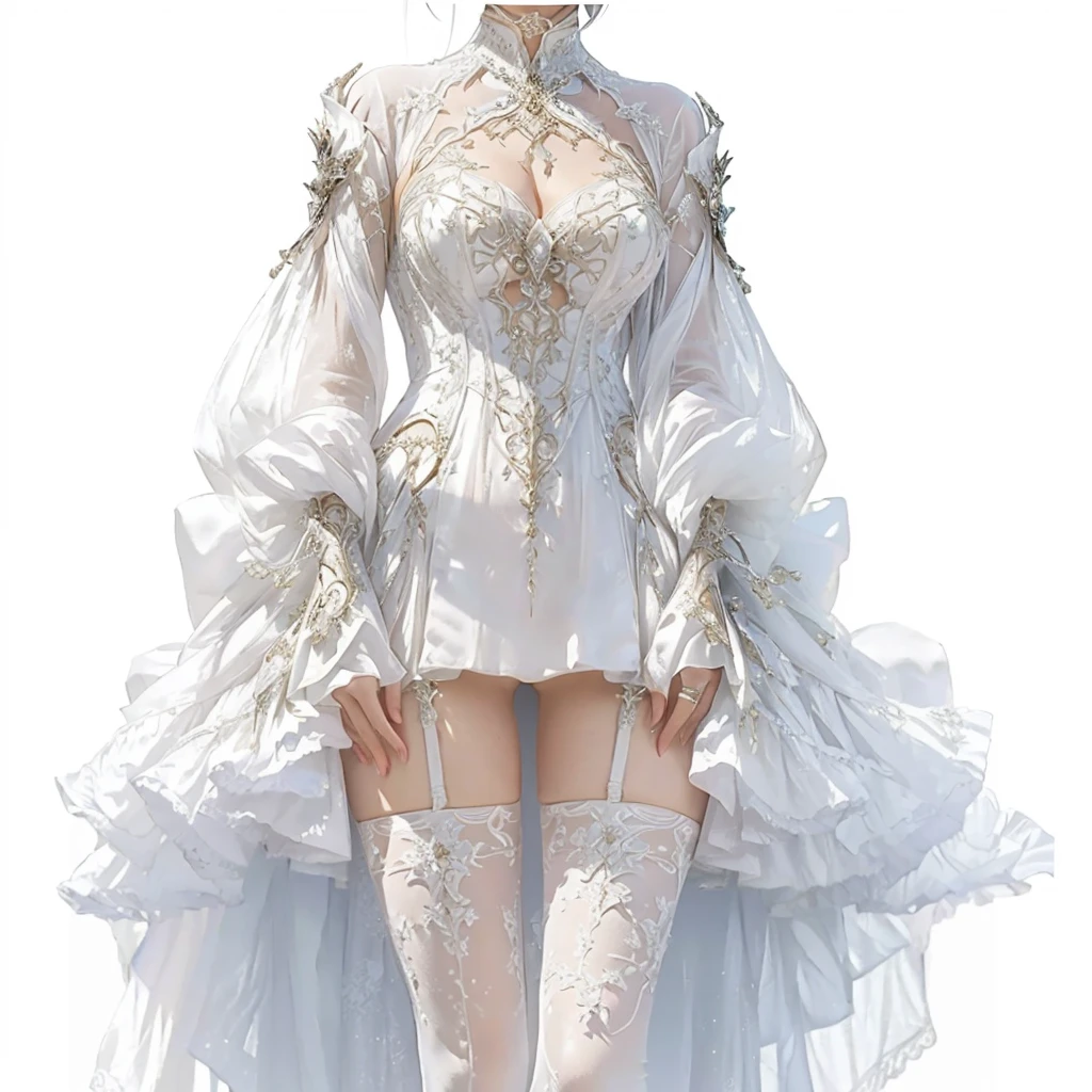 Arad woman posing for photo with white hair and black texture slender robe, white hair girl, realistic anime girl rendering, guvez style artwork, perfect white hair girl, 3d anime reality, realistic anime 3d style, smooth anime CG art, Rostland 8 K, white long hair, 3 d rendered character art 8 K, perfect proportions, proper pose
