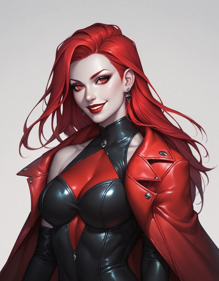 red monika, portrait, smiling, sexy, long ponytail, huge breasts, abs, (8k, RAW photo, best quality, masterpiece:1.2),ultra-detailed, (high detailed skin:1.2), 8k uhd, dslr, soft lighting, high quality, <lora:Red_Monika_v2:0.75>