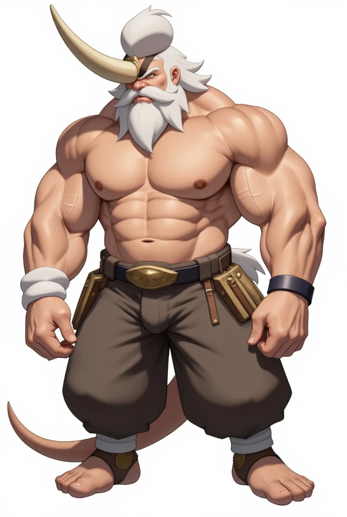 fisiculturista masivo pokemon samurott con pantalones de vaquero antropomorfo, pokemon samurott es un culturista con músculos exagerados, pokemon samurott gay con cuerpo endomórfico físico fuerte,  very muscular,  perfect anatomy ,  masterpiece, beard,  strong jaw, giant biceps , Alone,  excellent lighting ,  High resolution, Soft fur, estilo anime Samurott tiene un robusto

Samurott has a sturdy and muscular body ,  He has a large head with a shell helmet that extends backwards ,  ending in a long horn , He has thick white beards that resemble those of a sea lion , His front legs are equipped with shell plates ,  His tail is long and strong