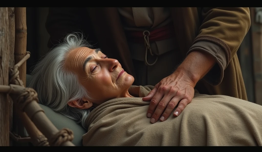 Create a highly realistic artistic representation of Santa Rita de Cássia. Concentre-se nos detalhes do rosto, capturing your expressions and emotions perfectly. Lighting should highlight the scene, emphasizing the sense of isolation and spirituality. This representation seeks to convey the intensity of the moment of devotion and the search for transcendence in the midst of the personal journey."